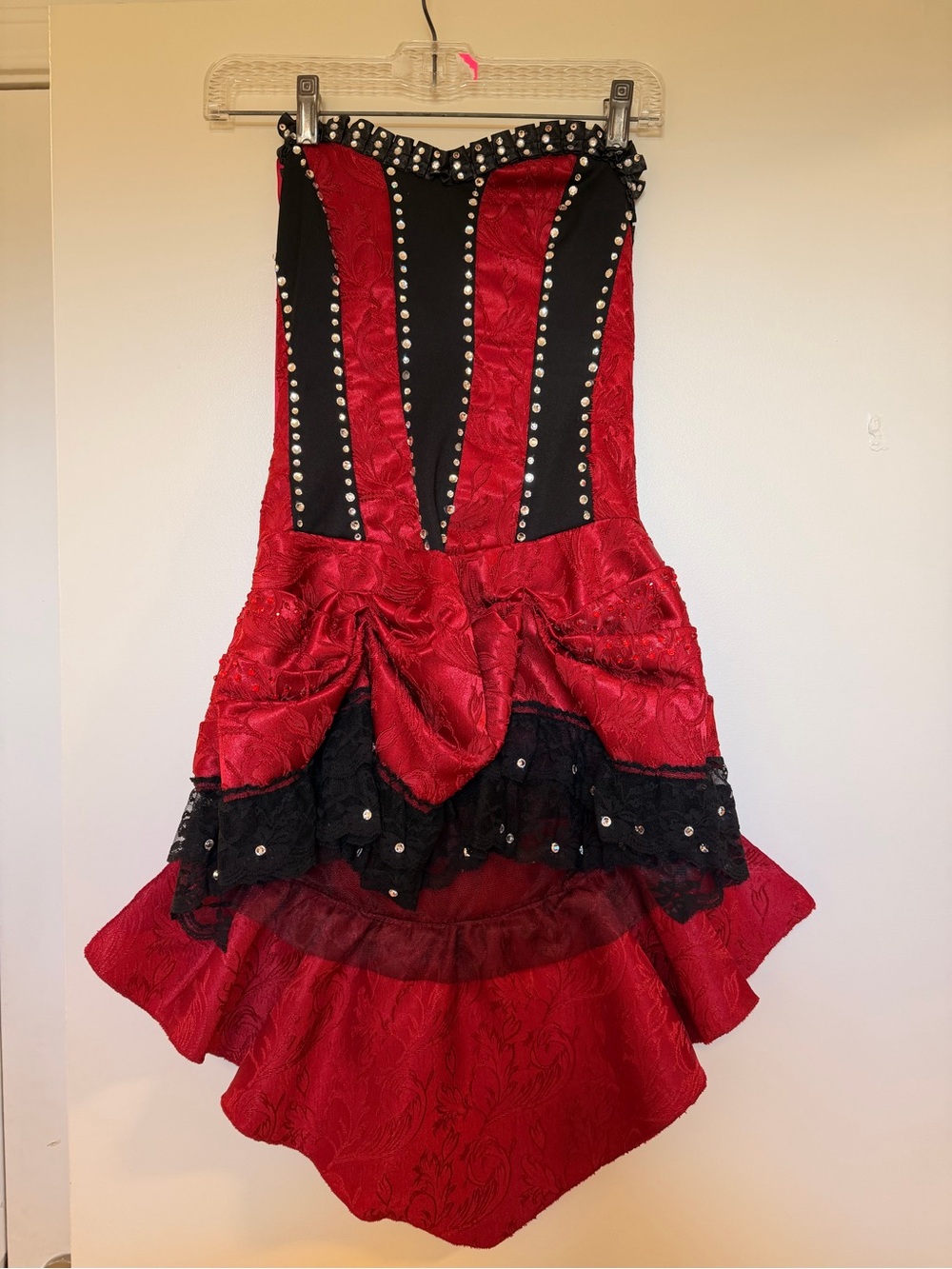 Red and Black Womens Ruffled Costume Dress - Costume